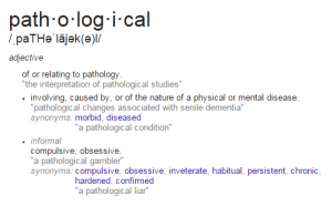 definition of pathological fear